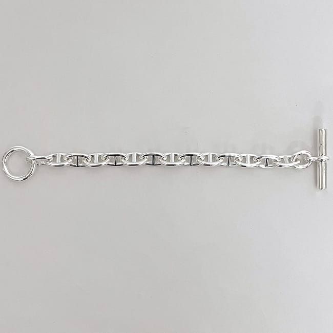Hermes Bracelet Chaine D'ancre MM 14 Frames Silver Excellent Condition Ag