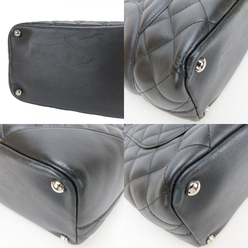 Chanel Tote Bag A25167 Cambon Line Medium Leather Black Silver Hardware 8 Unit
