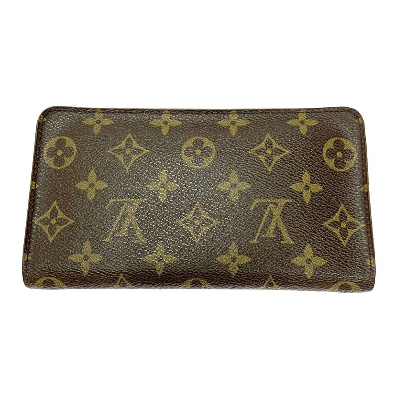 Louis Vuitton M61727 Monogram PVC Porte Monnaie Zip Long Wallet Brown 403692