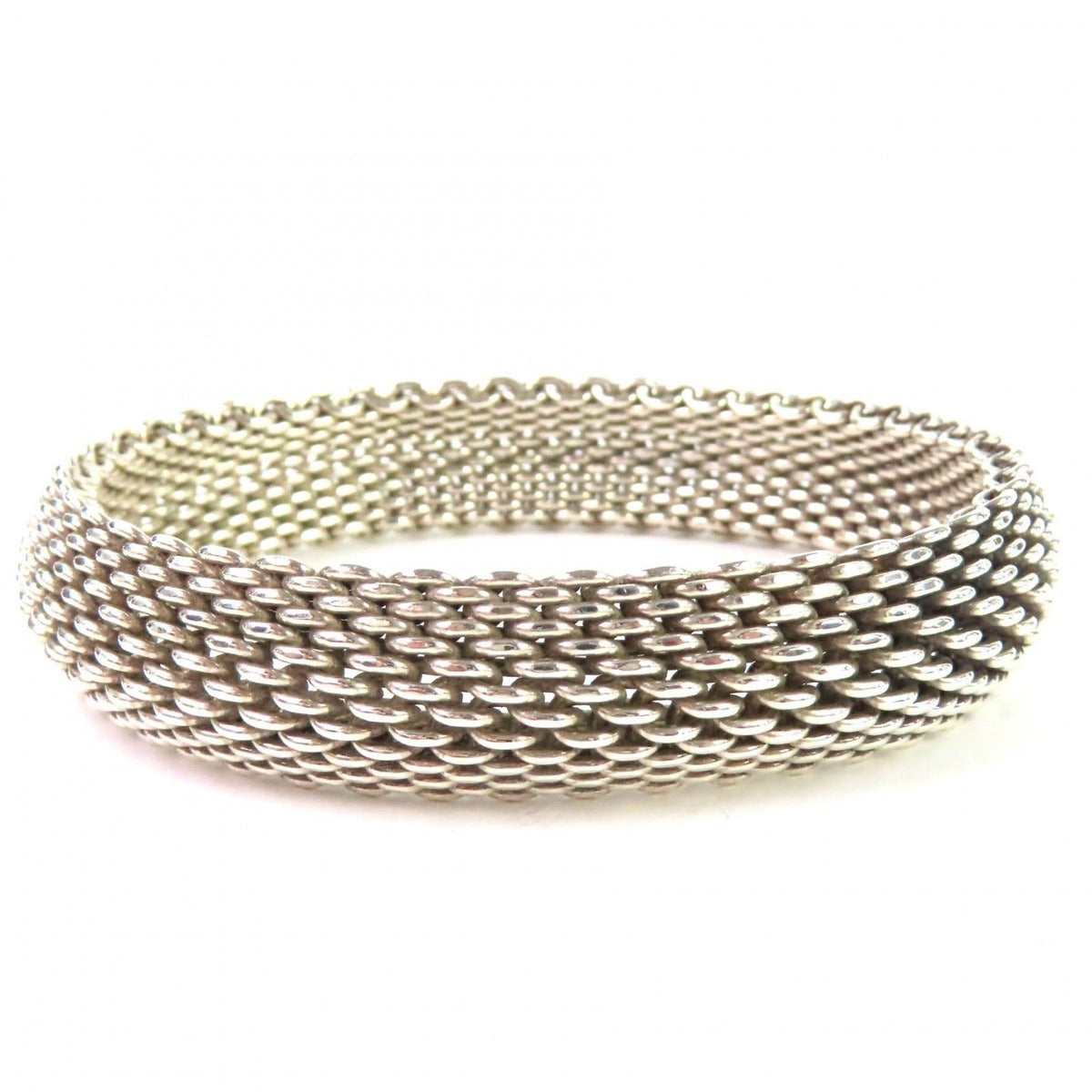 Tiffany & Co. Somerset Mesh 925 Bangle Bracelet Silver — view 2