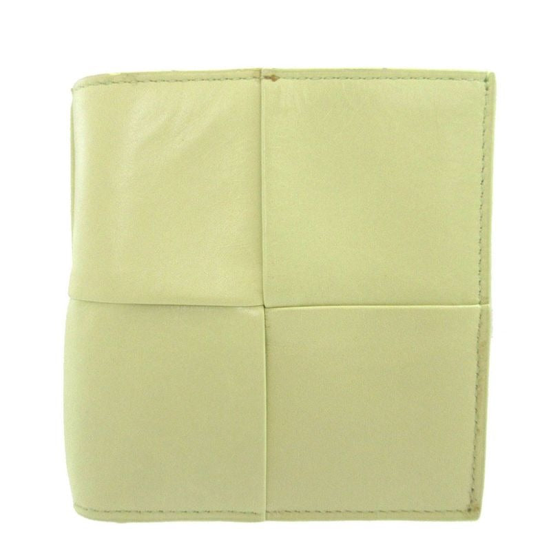 Bottega Veneta Maxi Intrecciato IC Chip Leather Yellow Bifold Wallet