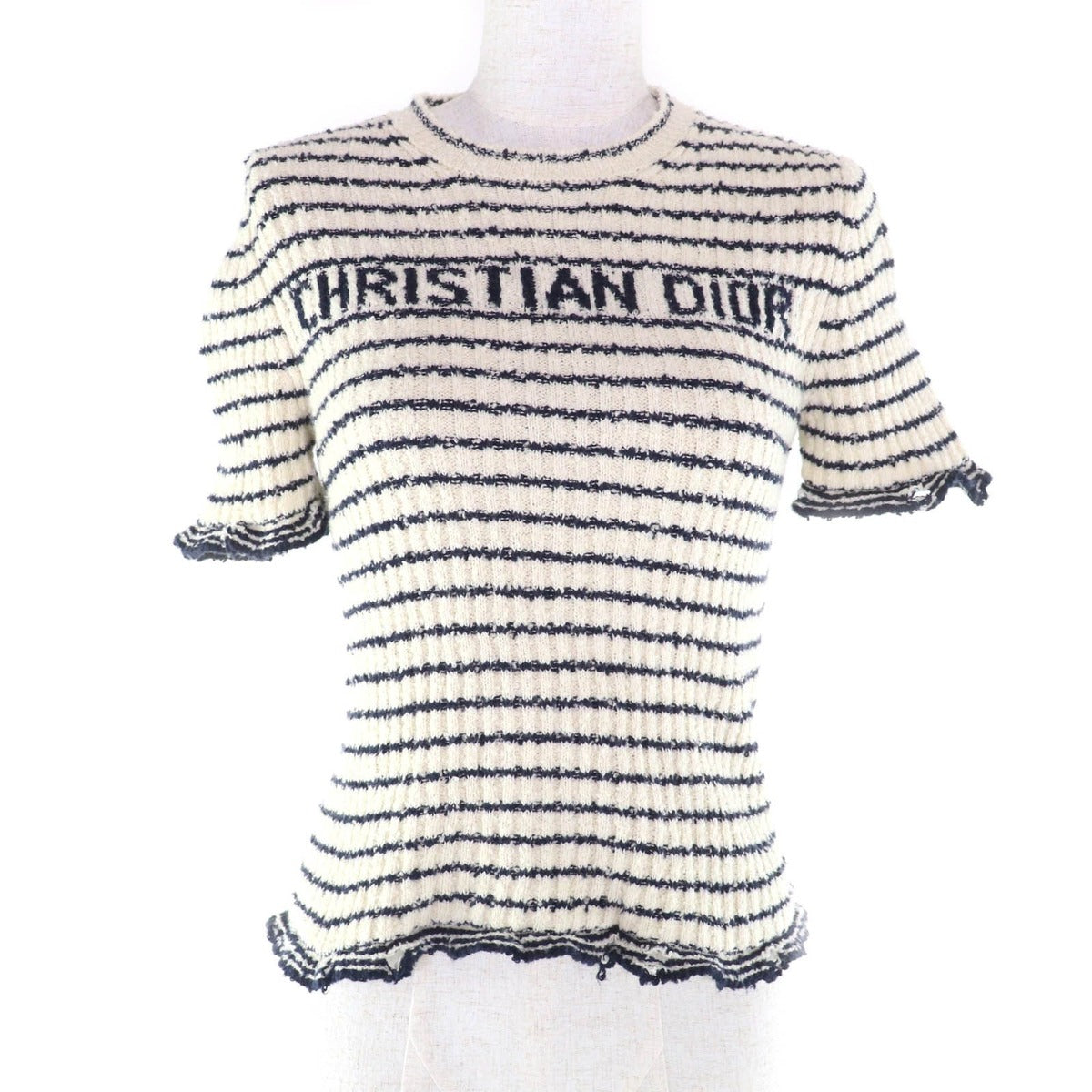 Christian Dior 25 SS 514 S75 A7014 Mariniere Short-sleeved Sweater 100% Cotton