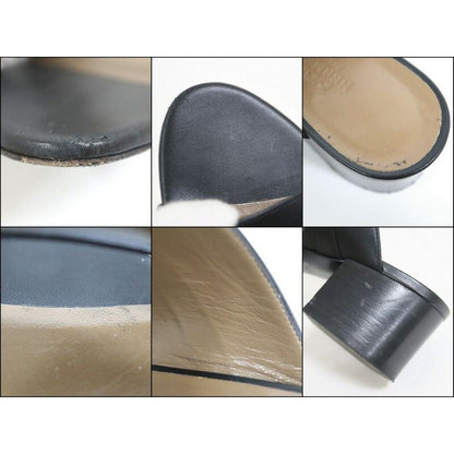 Hermes Ovacion Sandals Leather Black Silver 35 — view 7