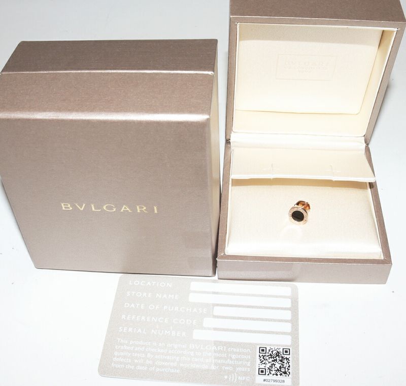 Bulgari Earrings 18K Pink Gold Onyx Bulgari Single Earrings Only One Side 354730