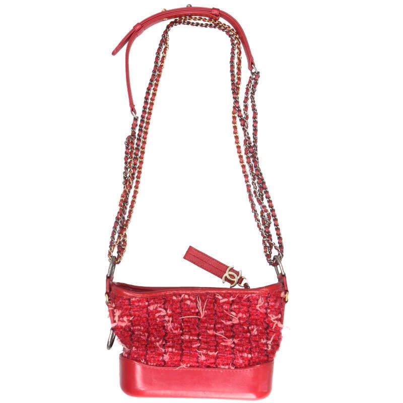 Chanel Gabrielle De Chanel Small Hobo Tweed Calfskin Chain Shoulder Bag Women