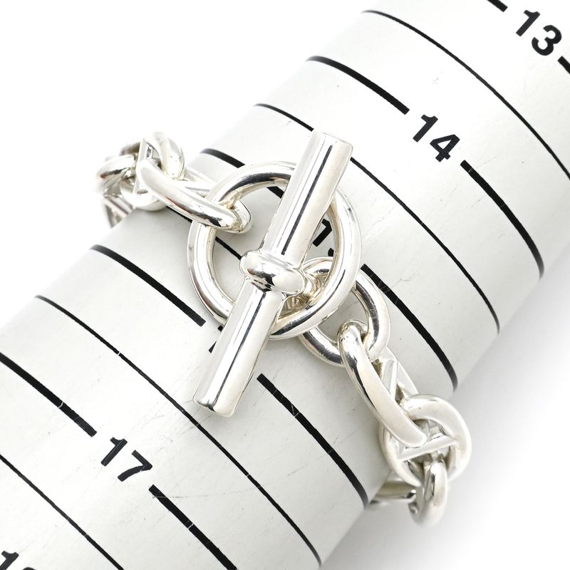 Hermes Bracelet Chaine D'ancre GM Silver 925 Silver 12 Frames Star Ring Silver