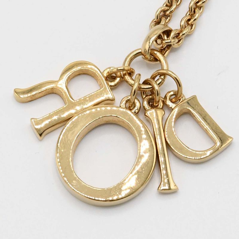 Christian DIOR Necklace GP Gold Color Approx 23.5g Accessories With Box 22k213-3