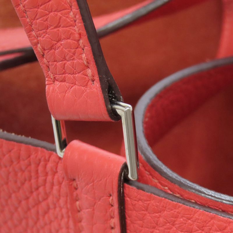 Hermes Picotin Lock MM Silver Hardware Handbag Taurillon Cles Mance Women