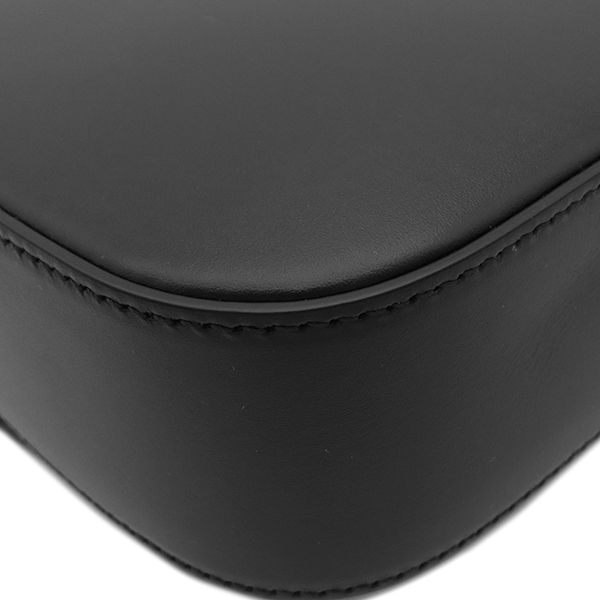 Gucci 2way Bag Double G Plate Leather Black Silver Hardware Black Shoulder