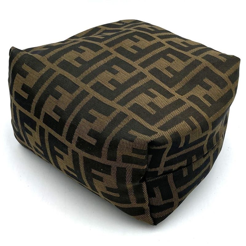 Fendi Zucca Pouch Handbag Canvas Brown Women Men Fashion  Vintage Gift
