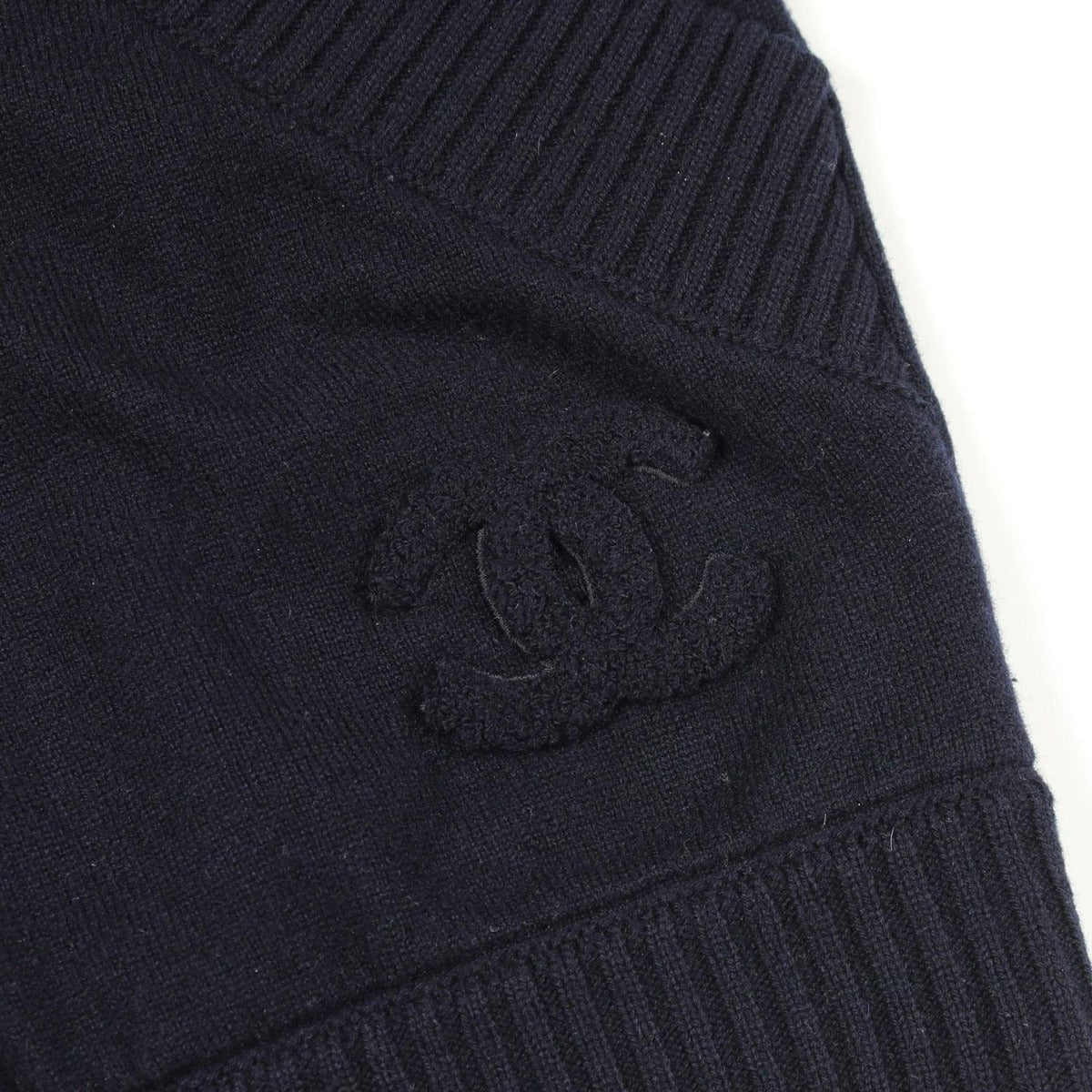 Chanel Hoodie CC Logo Knit Cashmere Zip Up — view 9