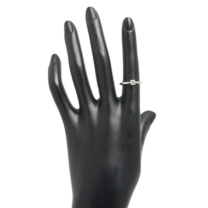 Cartier Solitaire Diamond Ring #50 Pt950 0.27ct