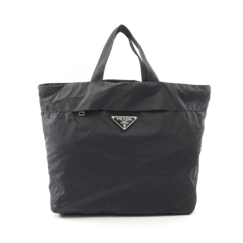 Prada Tote Bag Black Nylon Triangle Logo