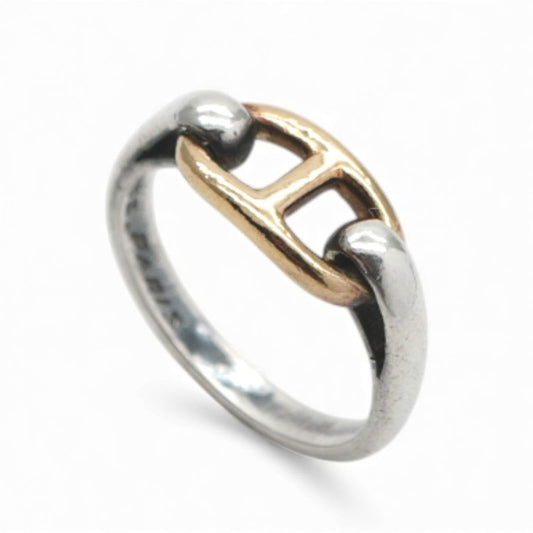 Hermes Chaine D'ancre Ring 750 925 Silver