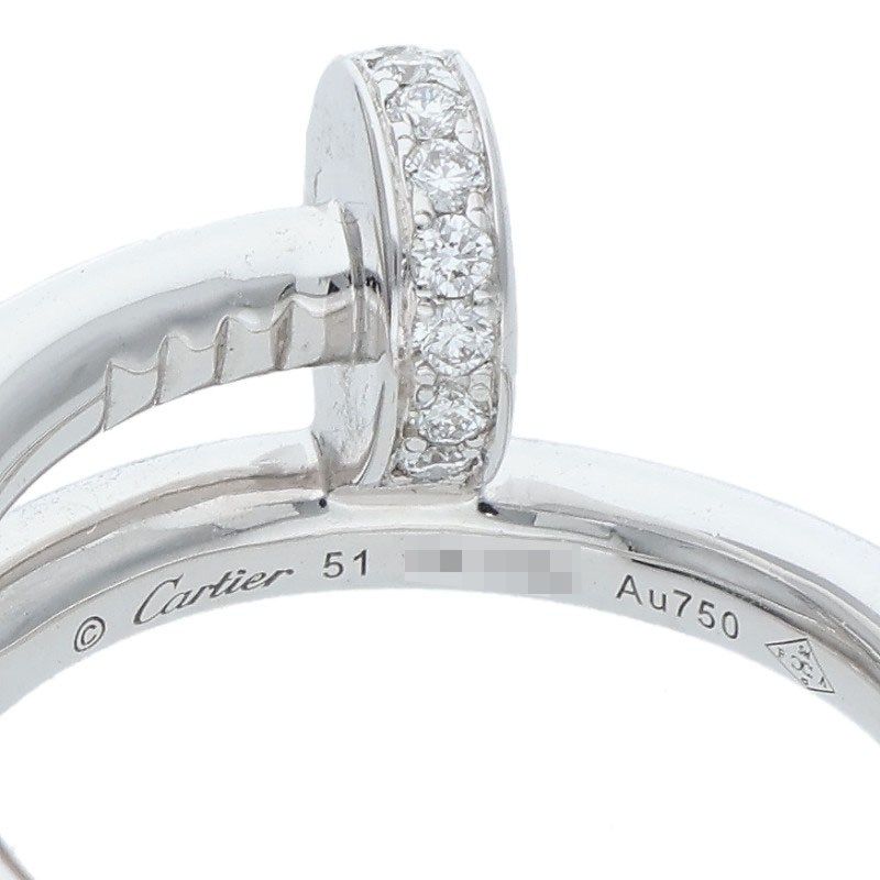Cartier Juste UN CLOU RING Juste Un Clou 18K White Gold Diamond Ring Men's 51 11