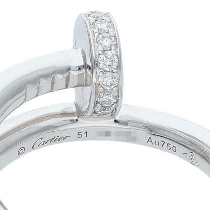 Cartier Juste UN CLOU RING Juste Un Clou 18K White Gold Diamond Ring Men's 51 11