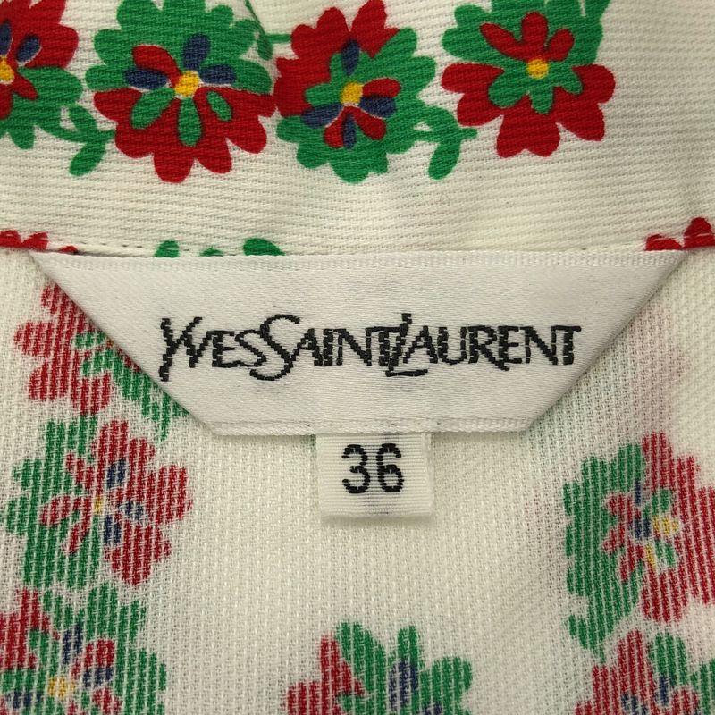 Yves Saint Laurent Flower Print Set Up Suit White 36