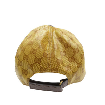 Gucci Adidas Nylon Leather Brown M GG Crystal Baseball Cap Hat — view 2