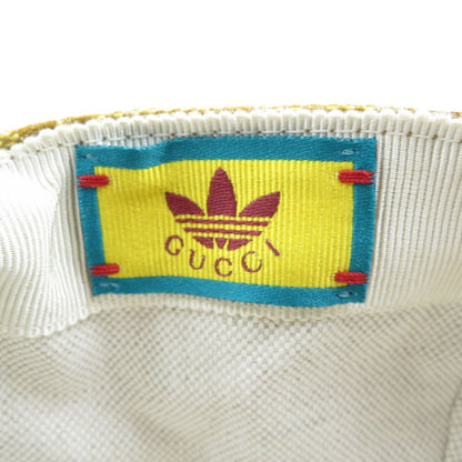 Gucci Adidas Nylon Leather Brown M GG Crystal Baseball Cap Hat — view 5