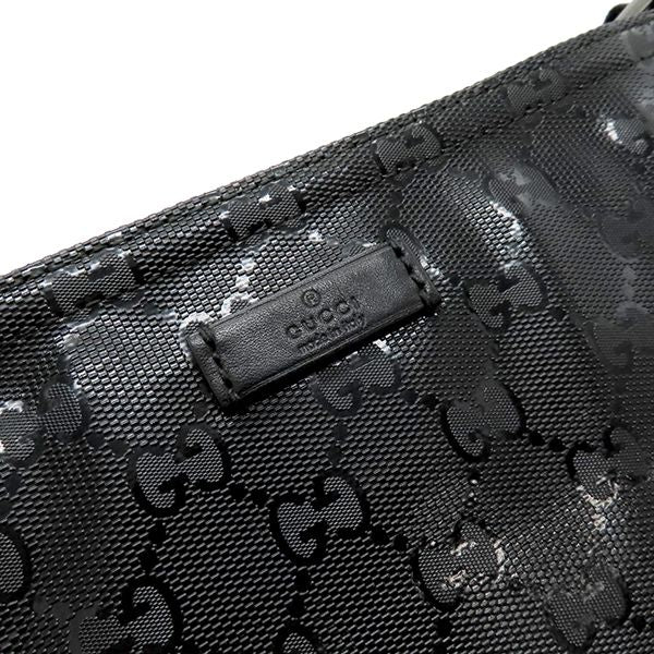 Gucci Shoulder Bag GG Imprime Shoulder Bag PVC Black Silver Hardware Black