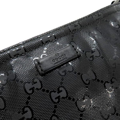 Gucci Shoulder Bag GG Imprime Shoulder Bag PVC Black Silver Hardware Black
