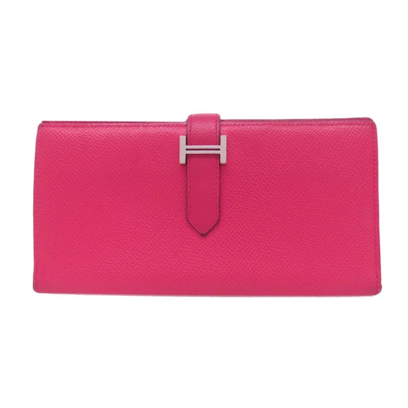 Hermes Bearn Souffle Silver Hardware Long Wallet With Coin Purse Epson Women