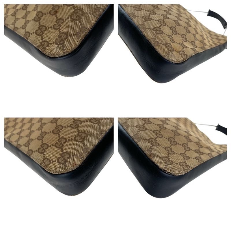 Gucci Brown Silver Hardware GG Canvas/leather 001 3181 Shoulder Bag Women 504849