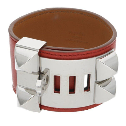 Hermes Collier De Chien □R Engraved Collier De Chien Leather Bracelet Men's S