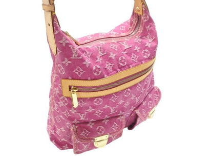 Louis Vuitton Baggy GM Shoulder Bag 2-Way Monogram Denim Pink Gold — view 4
