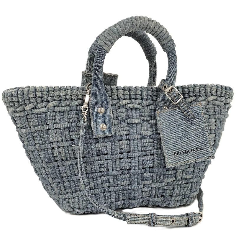 Balenciaga Bistro Basket XS 2-Way Bag Denim Blue