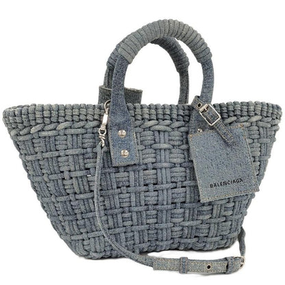 Balenciaga Bistro Basket XS 2-Way Bag Denim Blue