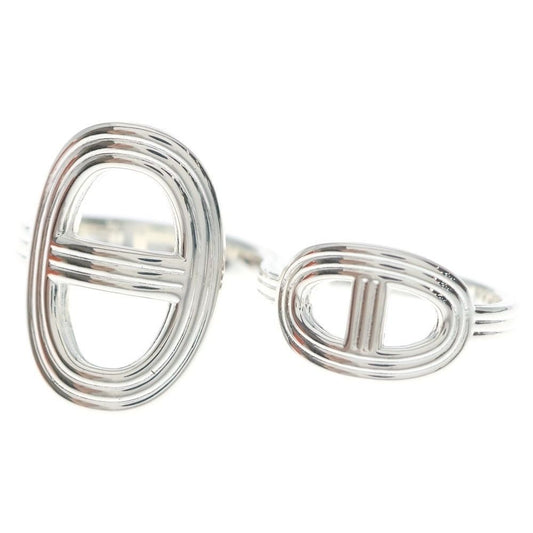 Hermes Chaine D'ancre Double Ring Silver