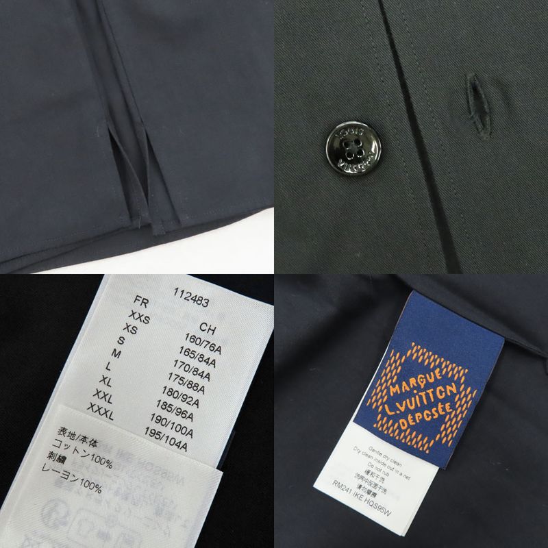 Louis Vuitton Short Sleeve Cotton Shirt 1afjho S Black Eiffel Pont