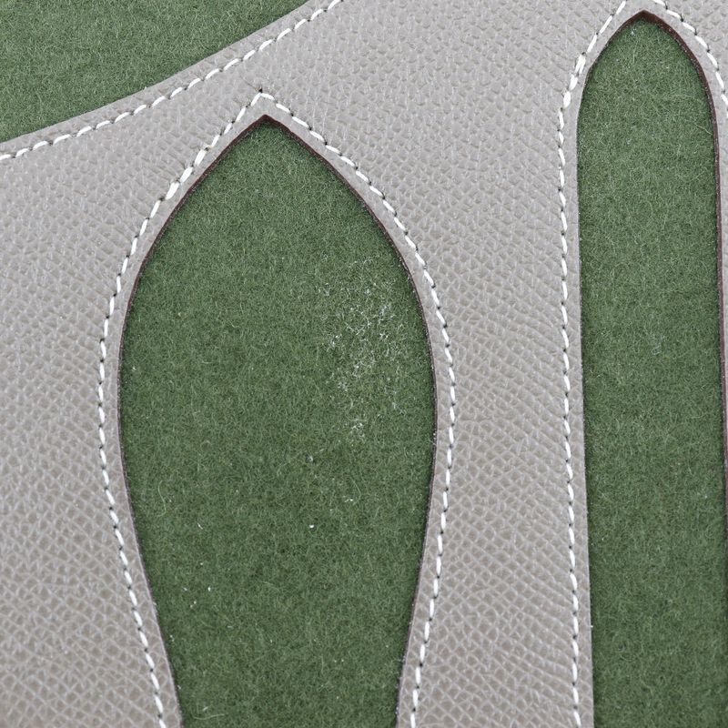 Hermes Petite Ash Vaux Epson And Felt Etoupe Green/brown Unisex Tote Bag