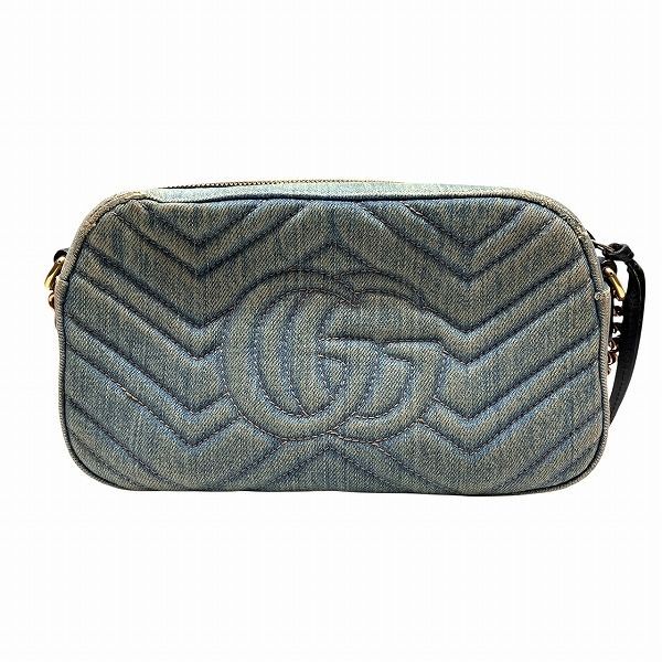 Gucci GG Marmont 447632 Denim Embroidered Bag Shoulder Bag Women