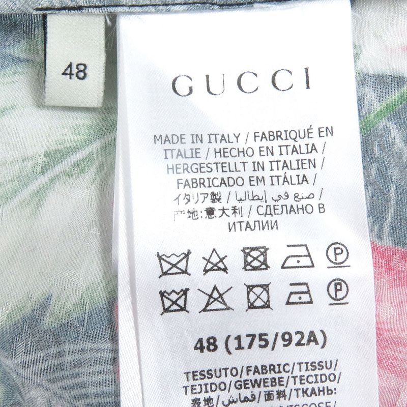 Gucci 624524/619073 Silk-blend Short-sleeved Aloha Shirt And Shorts Set-up