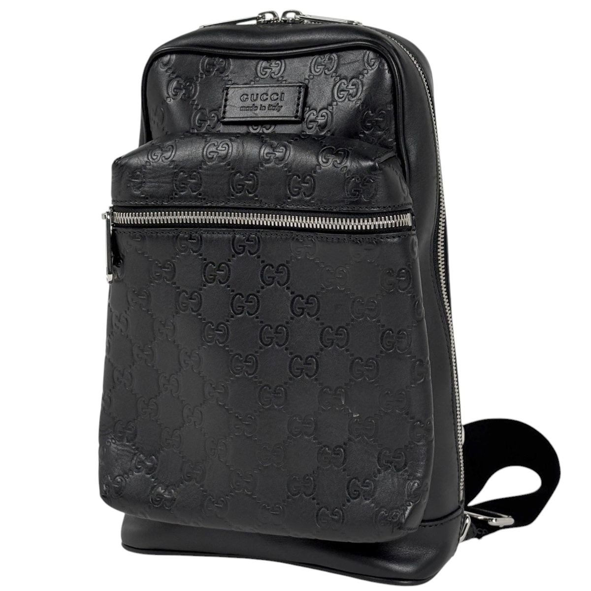 Gucci Guccissima Shoulder Bag Leather Black