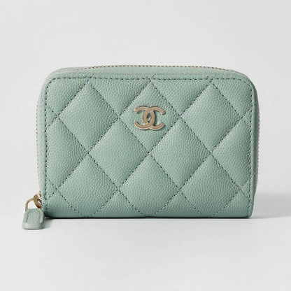 Chanel Coin Case Classic Zip Purse Mint Green