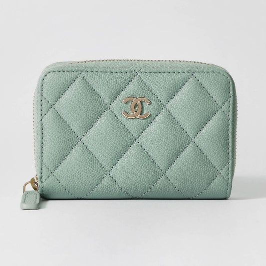 Chanel Coin Case Classic Zip Purse Mint Green