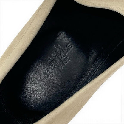 Hermes D'esting Loafers Leather Shoes Leather Beige Gold Kelly Hardware
