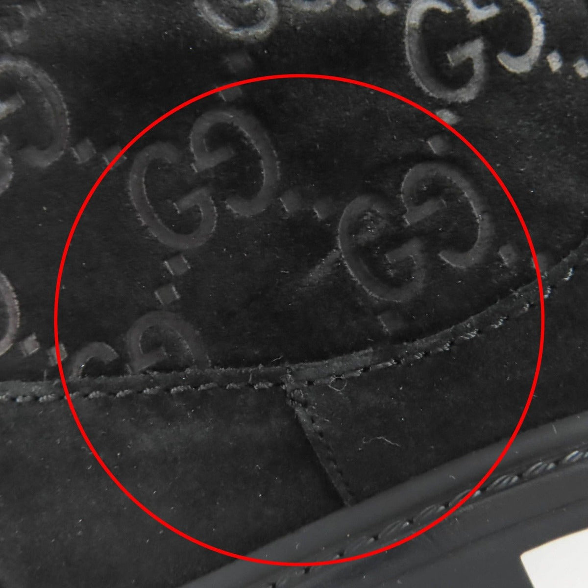 Gucci GG Pattern Back Zip Suede Leather Short Boots Ankle Black 36 — view 12