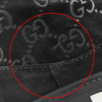 Gucci GG Pattern Back Zip Suede Leather Short Boots Ankle Black 36 — view 12