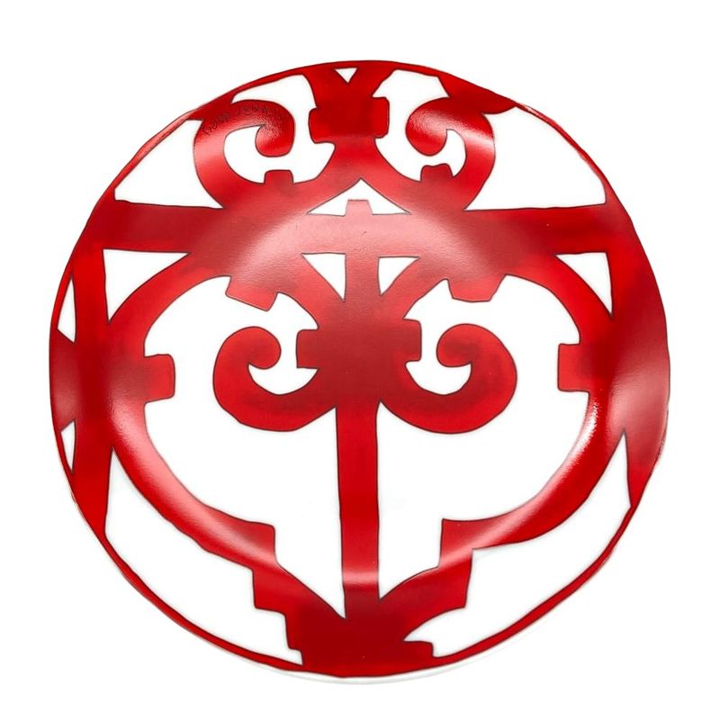 Hermes Gadarkivir Plate Porcelain Red White 17cm (669in) Tableware