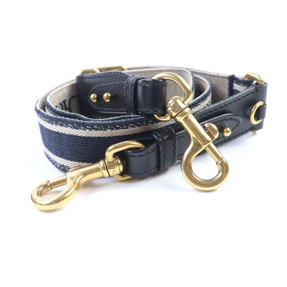 Christian DIOR S8553cbte Canvas Embroidery Logo Design Shoulder Strap Navy