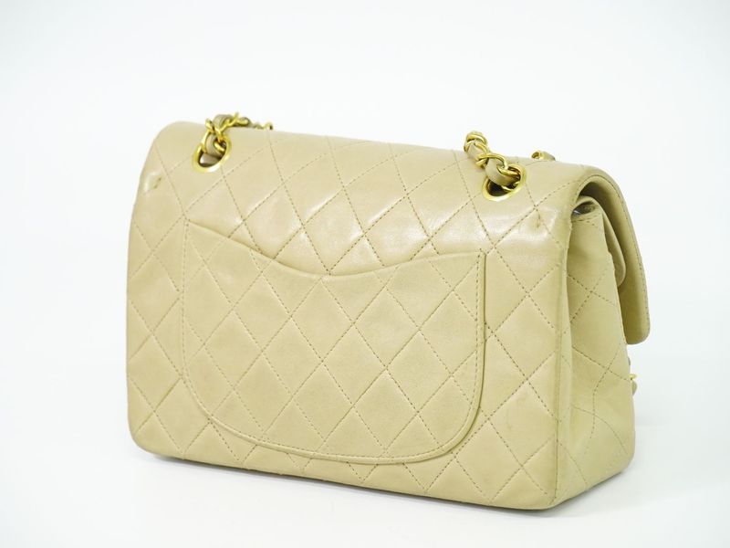 Authentic Chanel Coco Mark Matelasse Double Flap Chain Shoulder Bag Lambskin