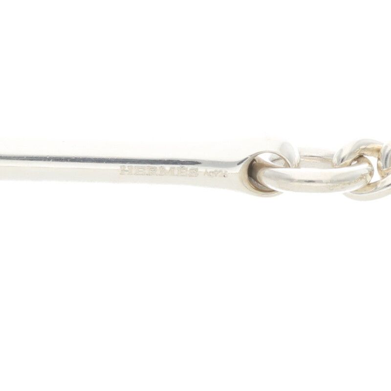 Hermes Padlock Silver Chain Necklace Men's