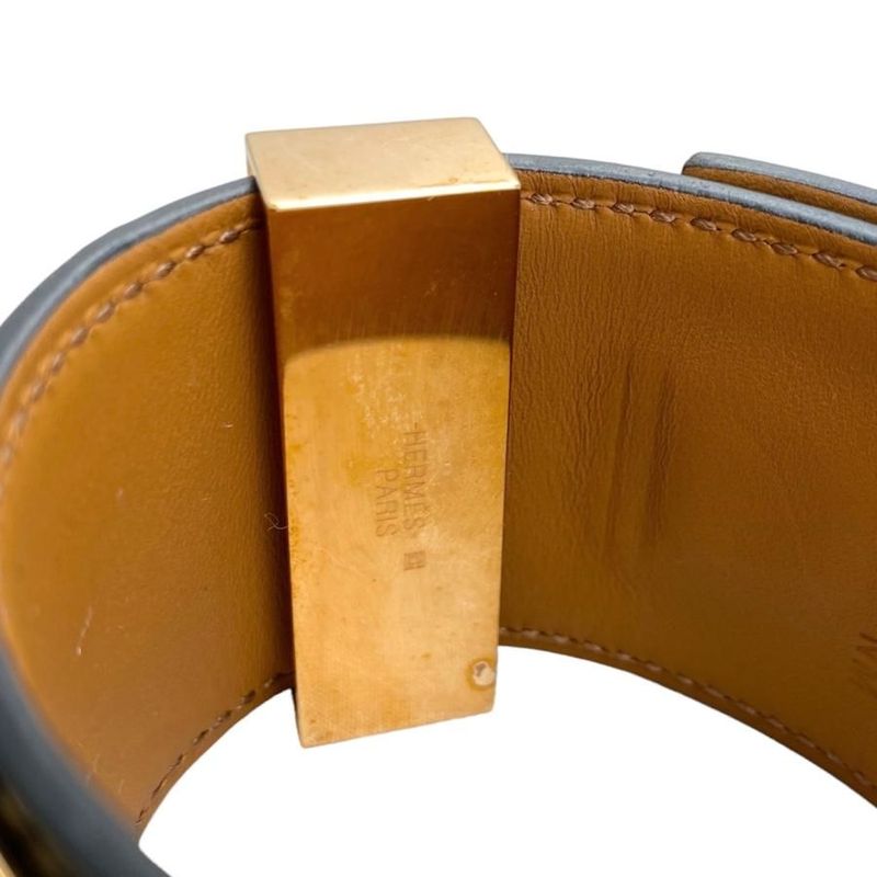 Hermes Bracelet Collier de Chien H068440cd89t2 U Engraved Leather Medallion