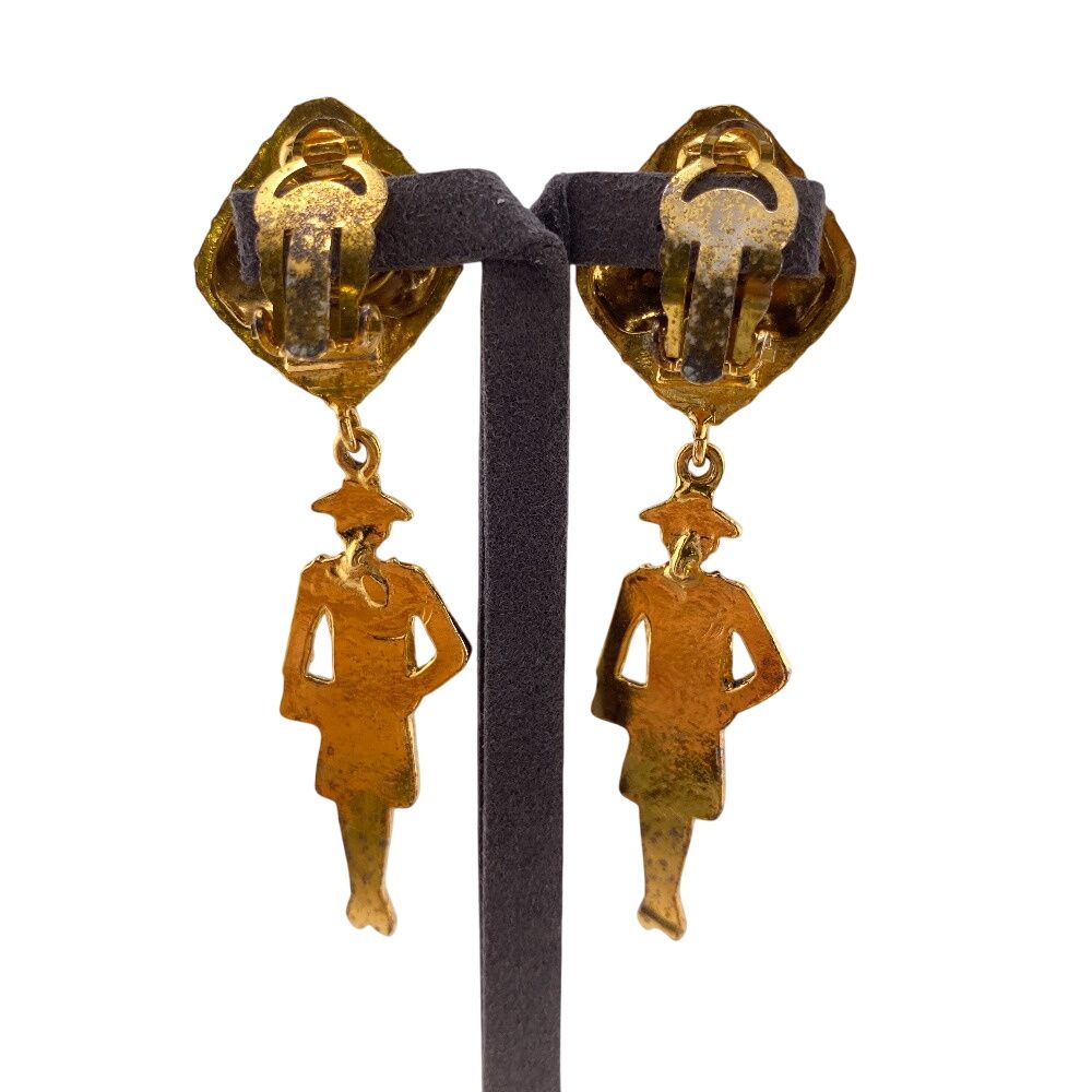 Chanel Mademoiselle Earring Brand Accessories Jewelry Gold Women'S
