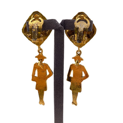 Chanel Mademoiselle Earring Brand Accessories Jewelry Gold Women'S