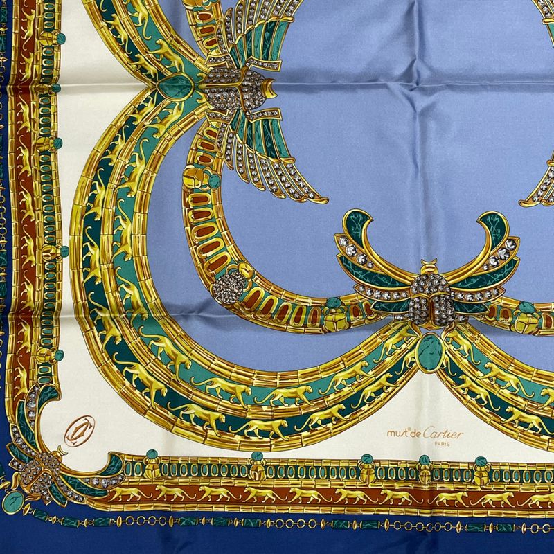 Cartier Scarf Silk Blue
